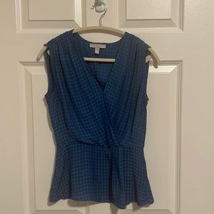 Chelsea28 Houndstooth Satin Drape Top